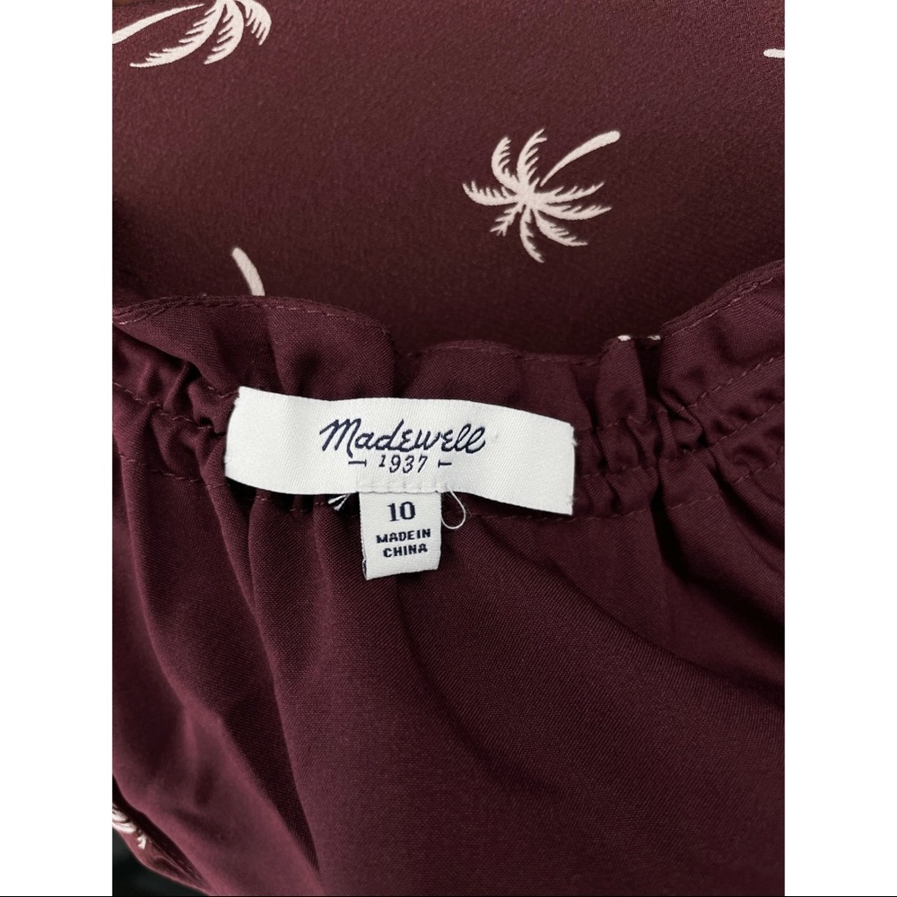 Madewell Dream Drift Overlay Silk Palm Tree Dress - Picture 6 of 7